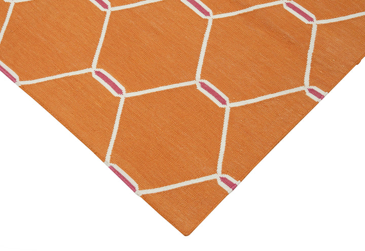 3x6 Orange Dhurrie Rug - 32556