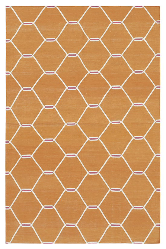 4x6 Orange Dhurrie Rug - 32557