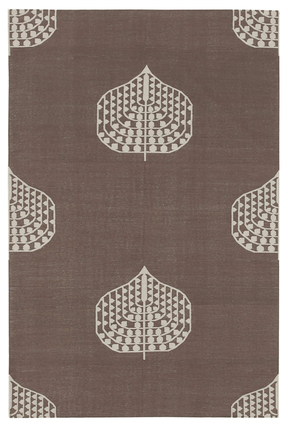 4x5 Brown Dhurrie Rug - 32560