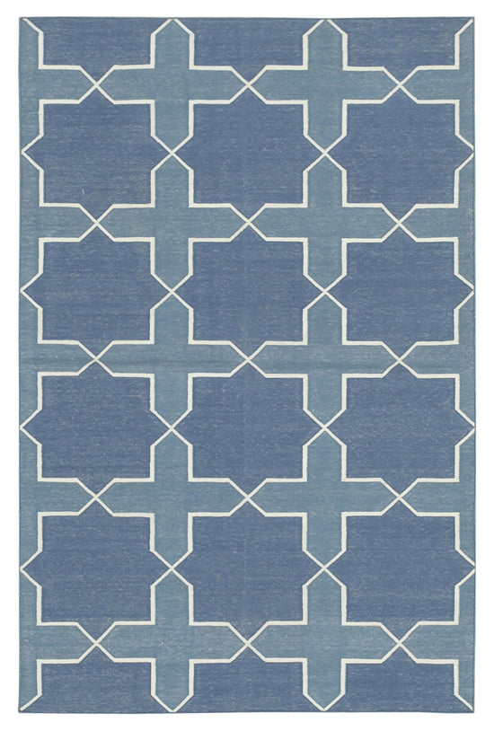 4x5 White Dhurrie Rug - 32565