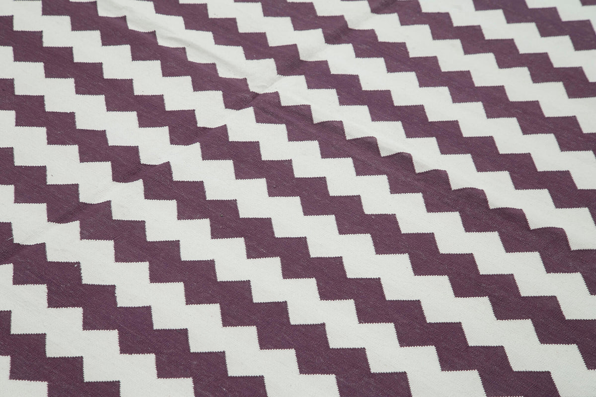 8x10 Purple Dhurrie Rug - 32574