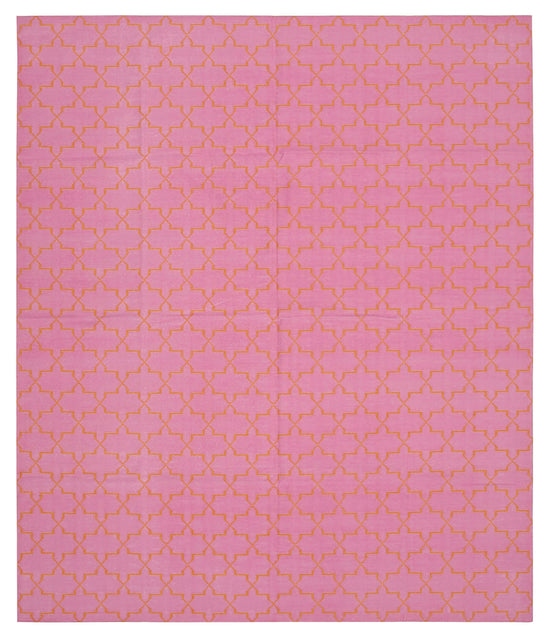 8x10 Orange Dhurrie Rug - 32575