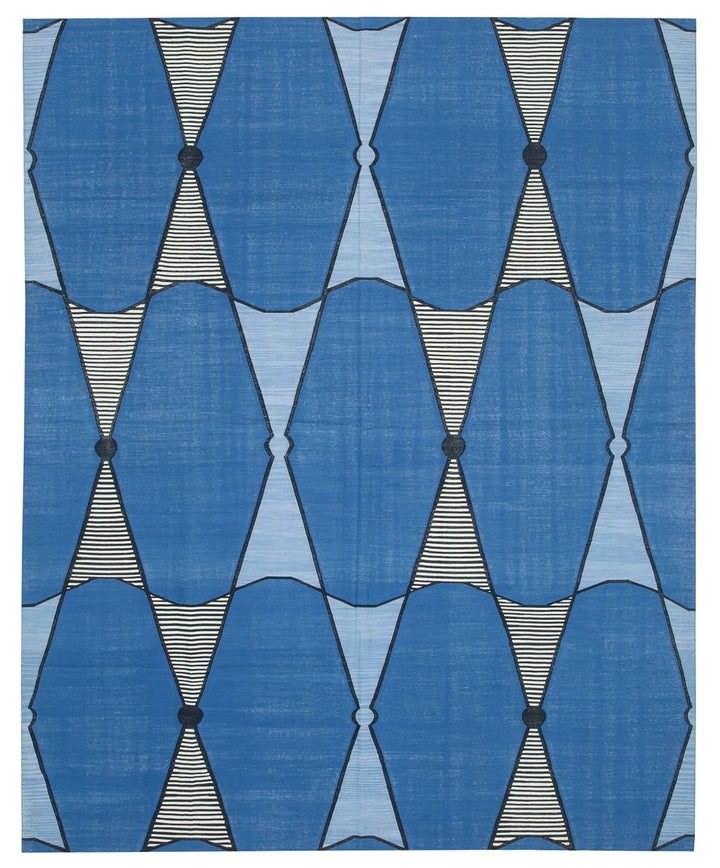 8x10 Blue Dhurrie Rug - 32584