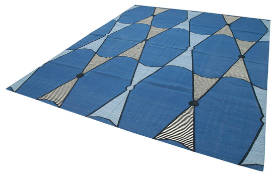 8x10 Blue Dhurrie Rug - 32584