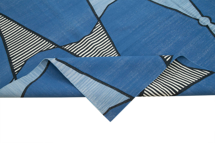 8x10 Blue Dhurrie Rug - 32584