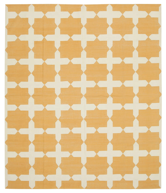 8x10 Yellow Dhurrie Rug - 32586