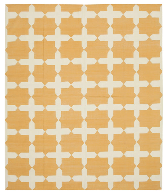 8x10 Yellow Dhurrie Rug - 32586