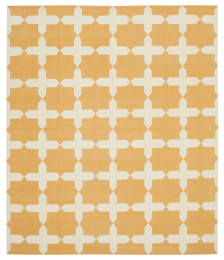 8x10 Yellow Dhurrie Rug - 32586