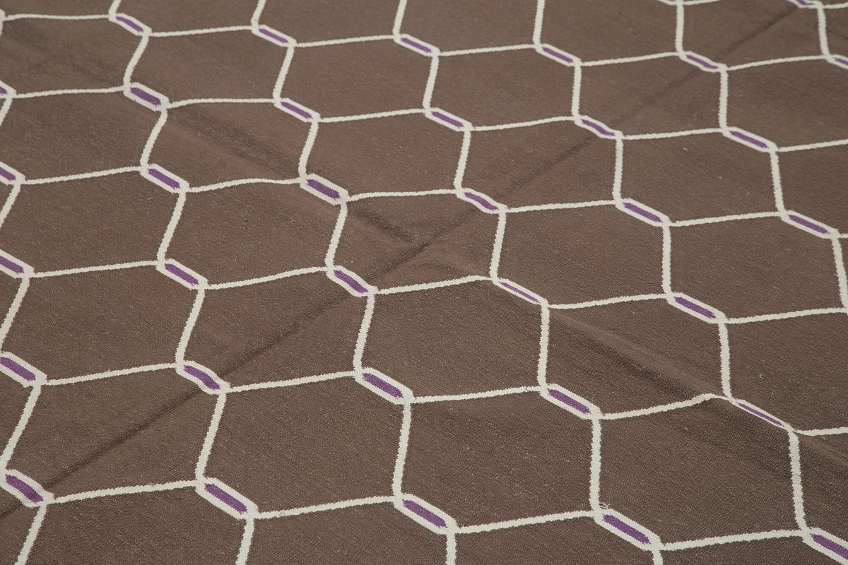 8x10 Brown Dhurrie Rug - 32588