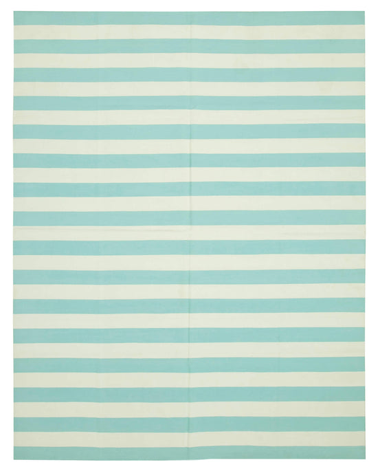 8x10 Turquoise Dhurrie Rug - 32590