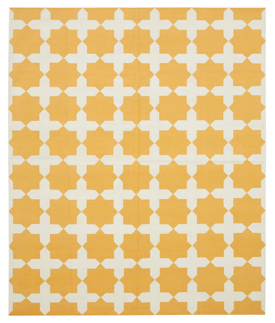 8x10 Yellow Dhurrie Rug - 32591
