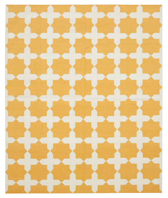 8x10 Yellow Dhurrie Rug - 32591