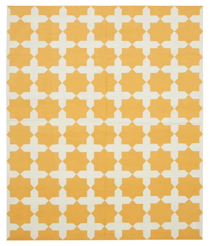 8x10 Yellow Dhurrie Rug - 32591