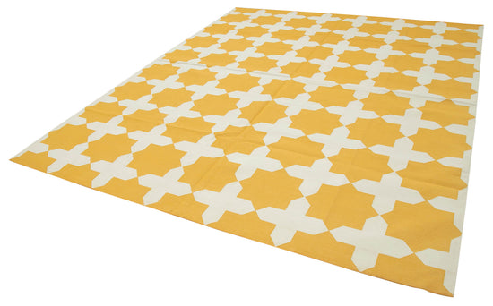 8x10 Yellow Dhurrie Rug - 32591