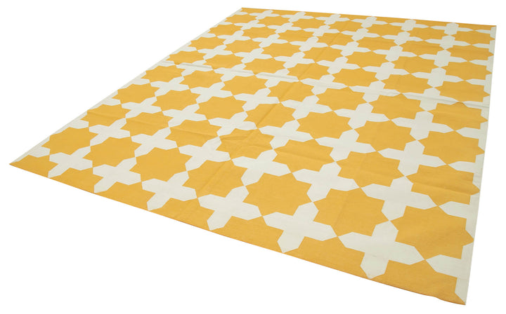 8x10 Yellow Dhurrie Rug - 32591