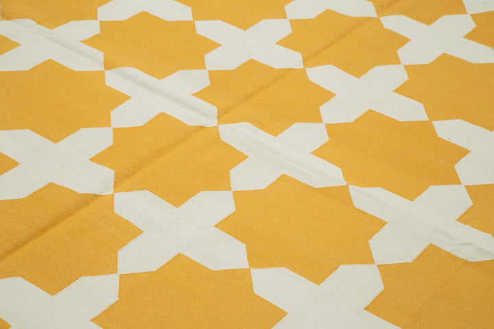 8x10 Yellow Dhurrie Rug - 32591
