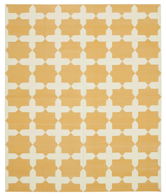 8x10 Yellow Dhurrie Rug - 32592