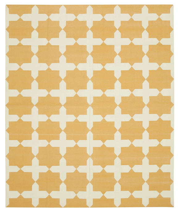 8x10 Yellow Dhurrie Rug - 32592
