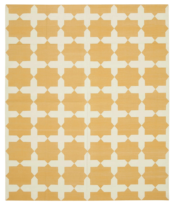 8x10 Yellow Dhurrie Rug - 32592