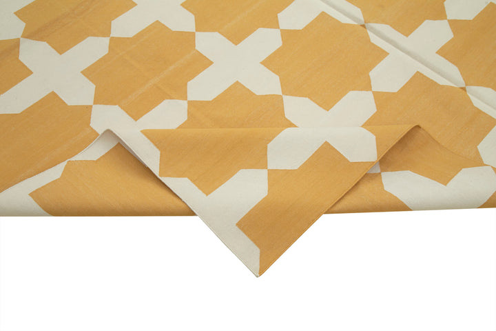 8x10 Yellow Dhurrie Rug - 32592