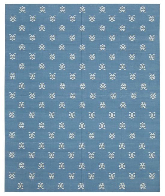 8x10 Blue Dhurrie Rug - 32593