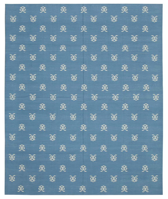 8x10 Blue Dhurrie Rug - 32593