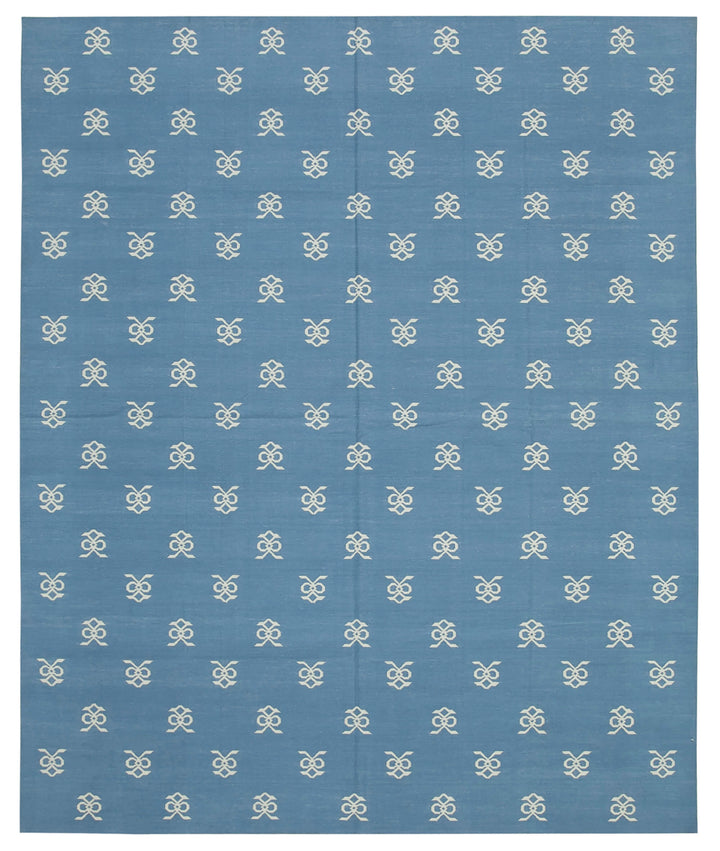 8x10 Blue Dhurrie Rug - 32593