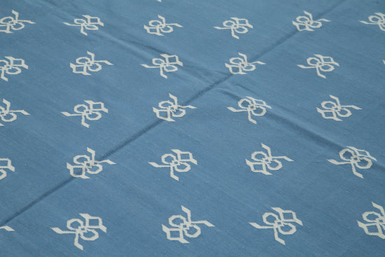 8x10 Blue Dhurrie Rug - 32593