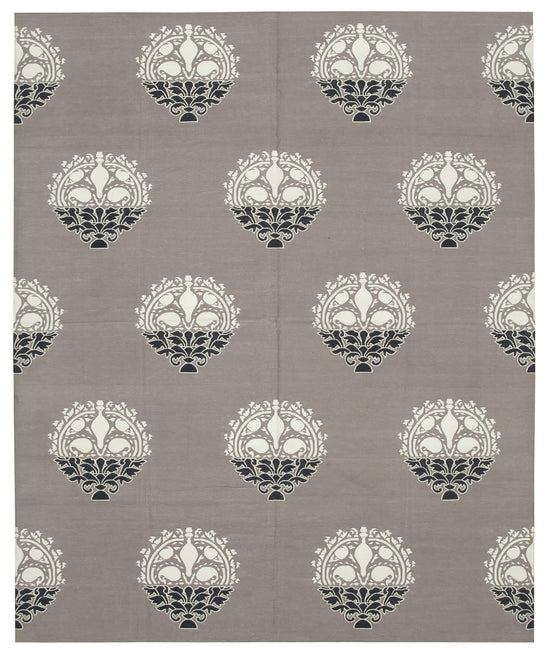 8x10 Grey Dhurrie Rug - 32597