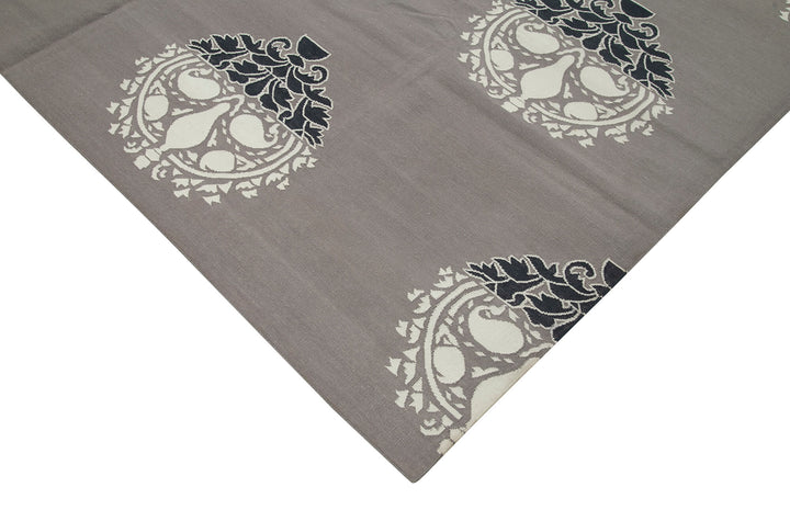 8x10 Grey Dhurrie Rug - 32597