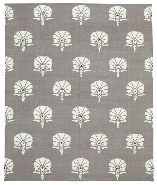 8x10 Grey Dhurrie Rug - 32602