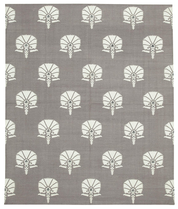8x10 Grey Dhurrie Rug - 32602