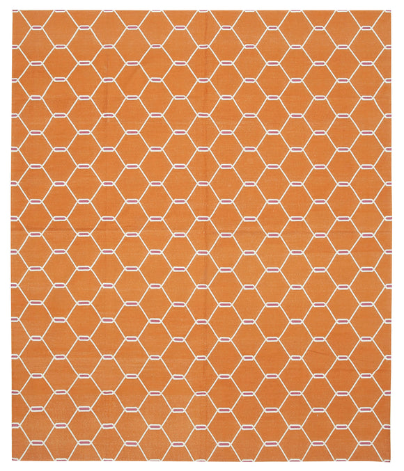 8x10 Orange Dhurrie Rug - 32612