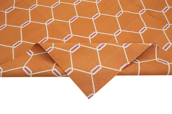 8x10 Orange Dhurrie Rug - 32612