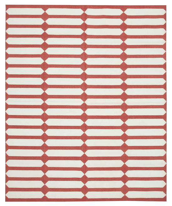 8x10 Red Dhurrie Rug - 32620