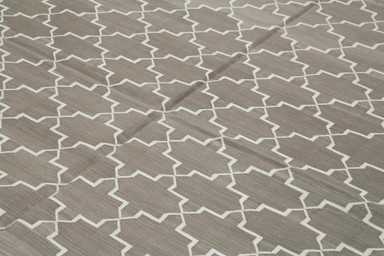 8x10 Grey Dhurrie Rug - 32623