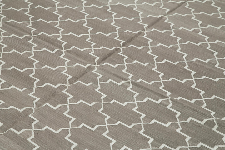 8x10 Grey Dhurrie Rug - 32623