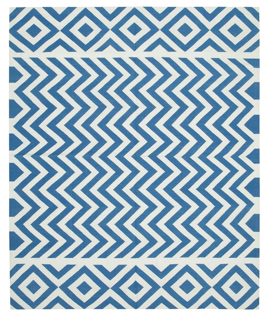 8x10 Blue Dhurrie Rug - 32627