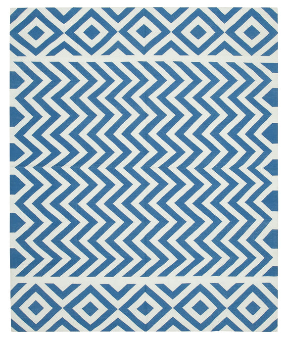 8x10 Blue Dhurrie Rug - 32627