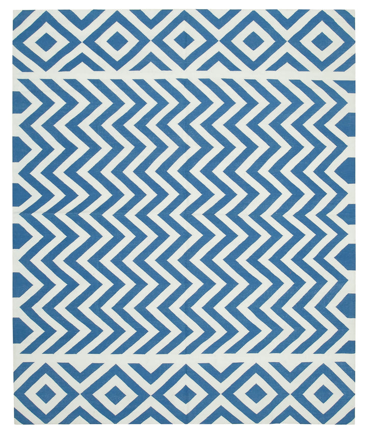 8x10 Blue Dhurrie Rug - 32627