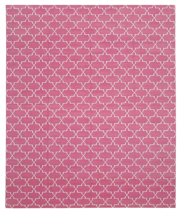 8x10 Pink Dhurrie Rug - 32628