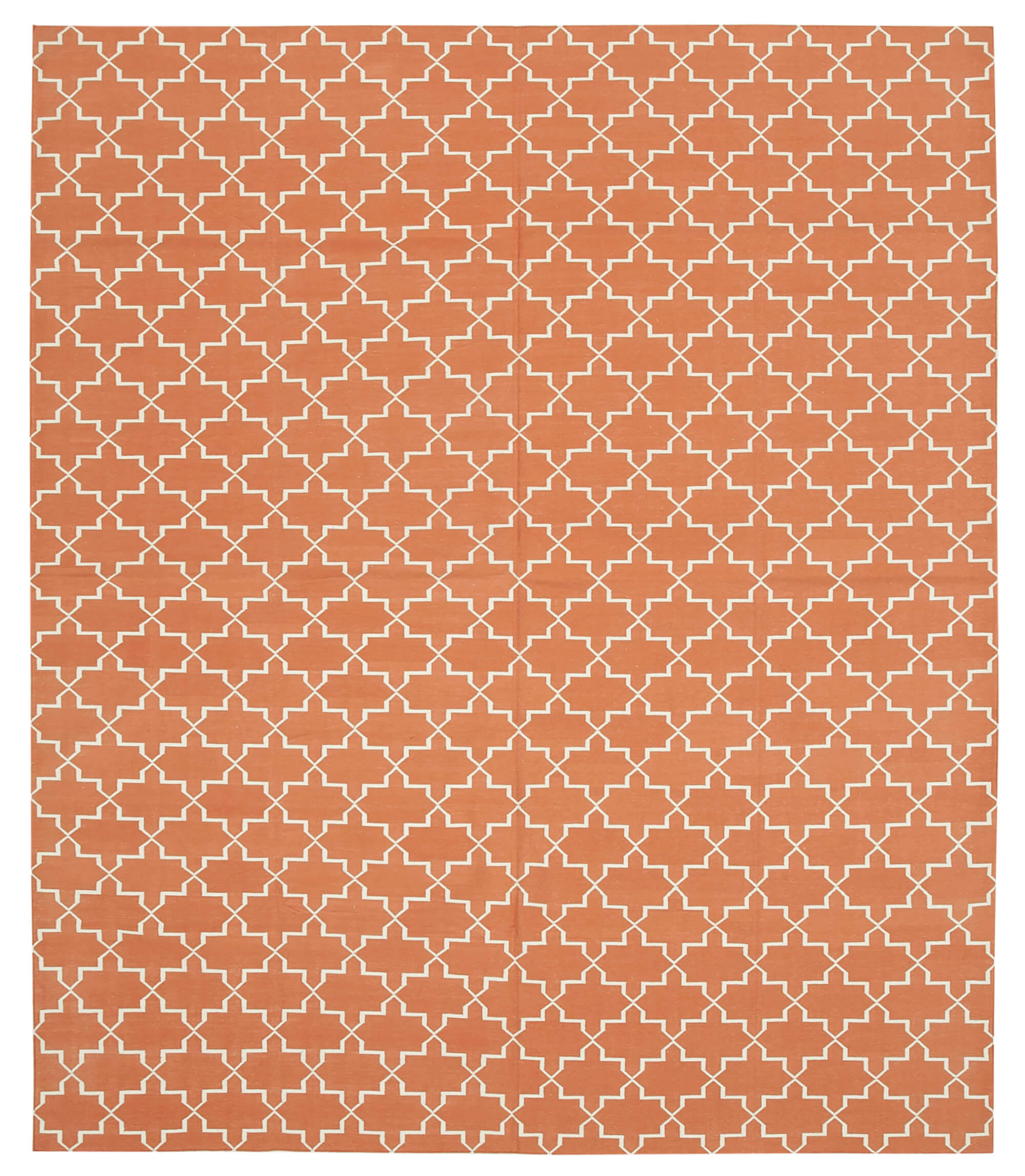 8x10 Orange Dhurrie Rug - 32632