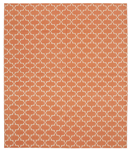 8x10 Orange Dhurrie Rug - 32632