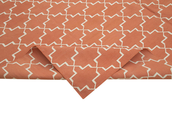 8x10 Orange Dhurrie Rug - 32632