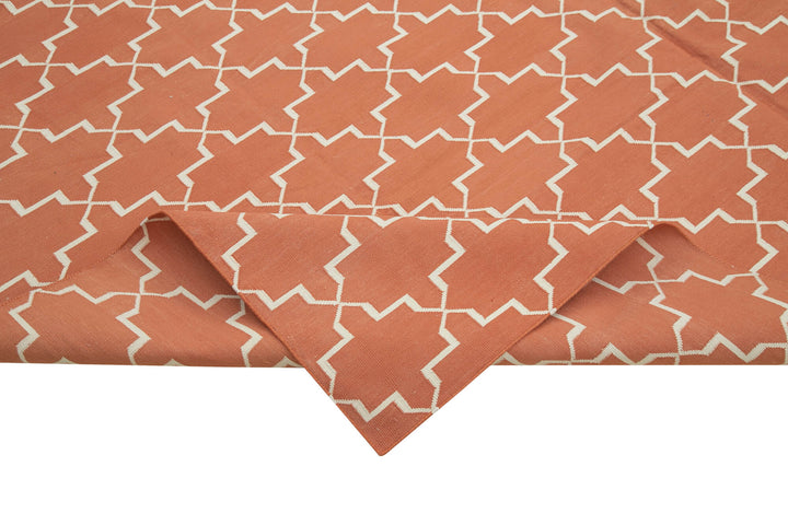 8x10 Orange Dhurrie Rug - 32632