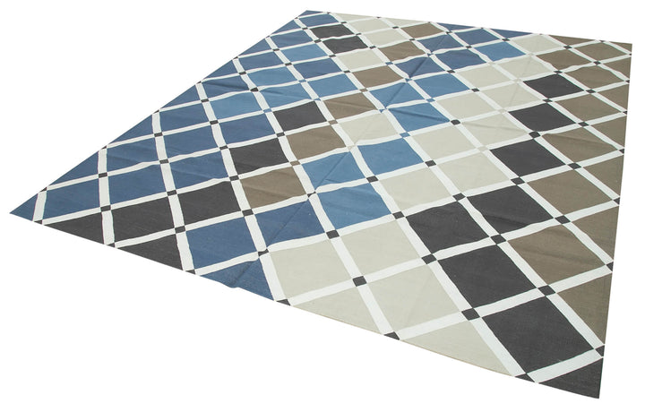 8x10 Blue Dhurrie Rug - 32635