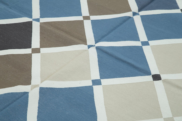 8x10 Blue Dhurrie Rug - 32635