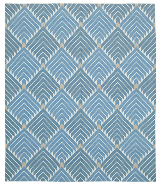 8x10 Blue Dhurrie Rug - 32642