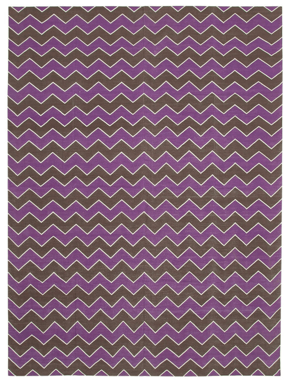 9x12 Purple Dhurrie Rug - 32646