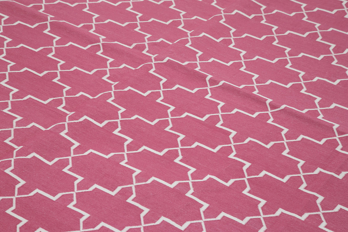 9x12 Pink Dhurrie Rug - 32647